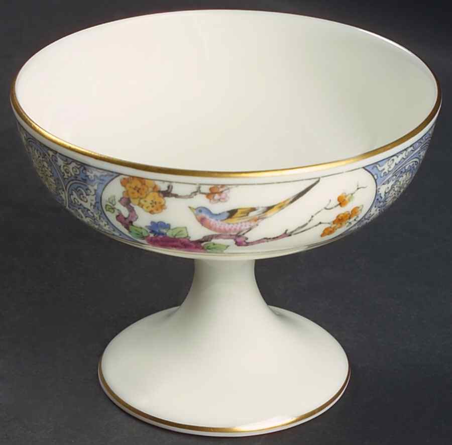 Ming-Birds (Older, Cream, Black Green Stamp) China Sherbet by Lenox-1