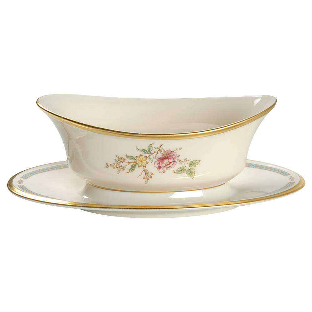 Morning Blossom Gravy Boat with Attached Underplate by Lenox-1