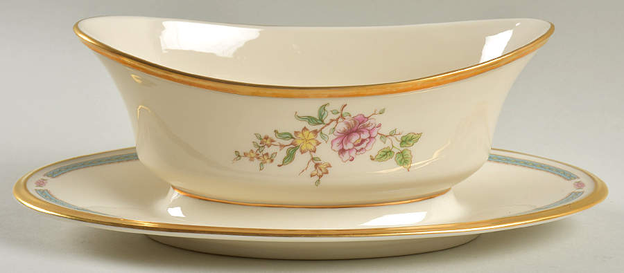 Morning Blossom Gravy Boat with Attached Underplate by Lenox-1