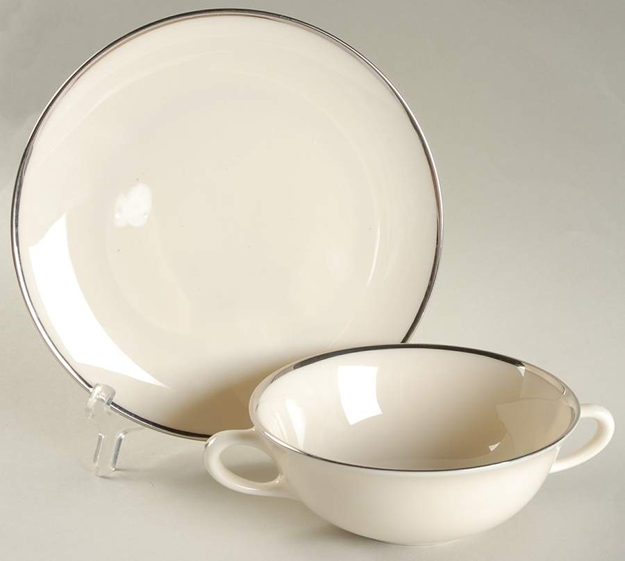 Montclair Flat Cream Soup Bowl & Saucer Set by Lenox-1
