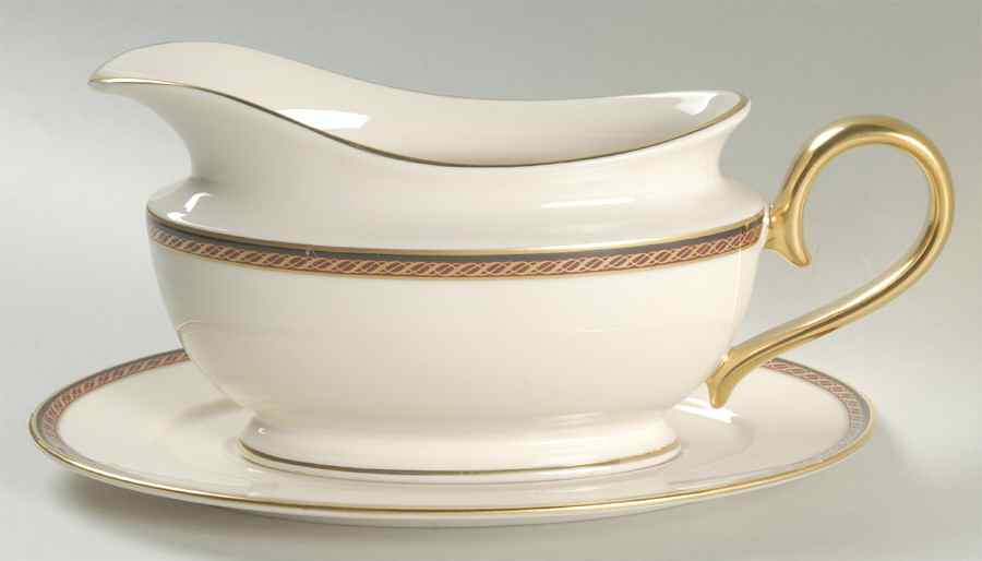 Monroe 1999 Shape Gravy Boat & Underplate by Lenox-1