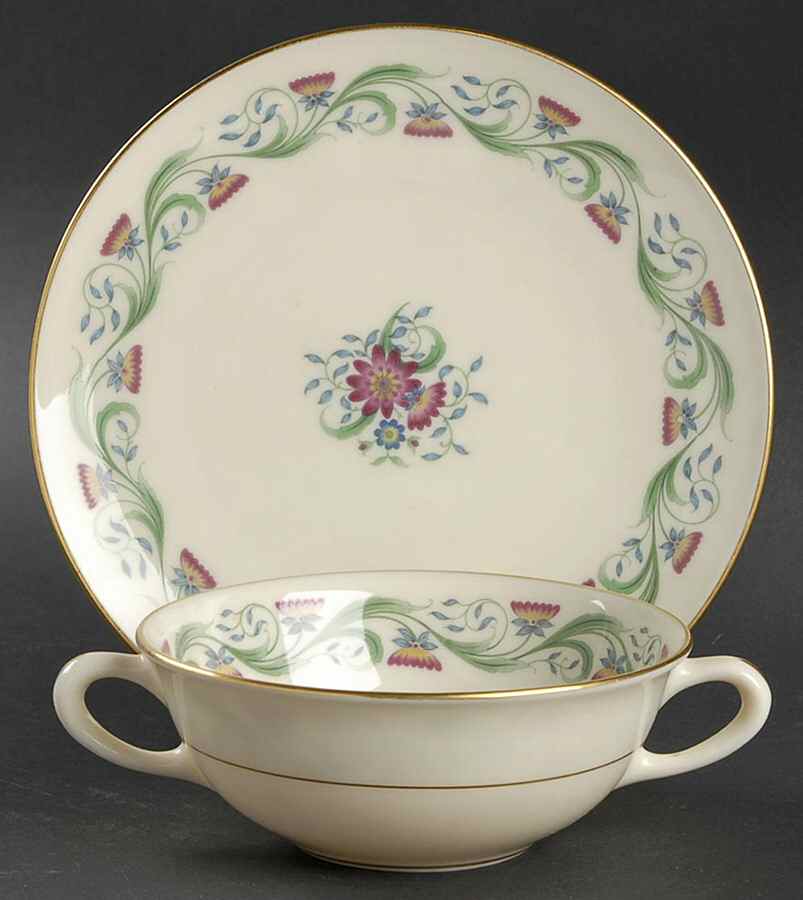 Monterey Flat Cream Soup Bowl & Saucer Set by Lenox-1