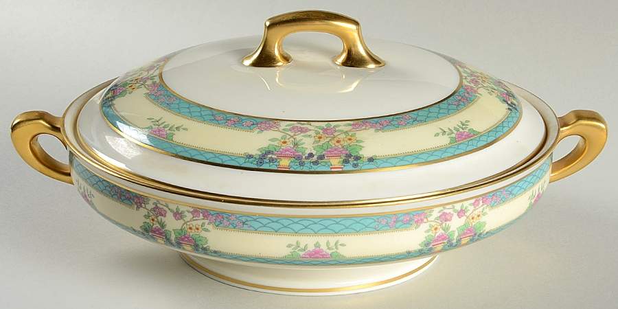Monticello (Older Green) Round Covered Vegetable by Lenox-1