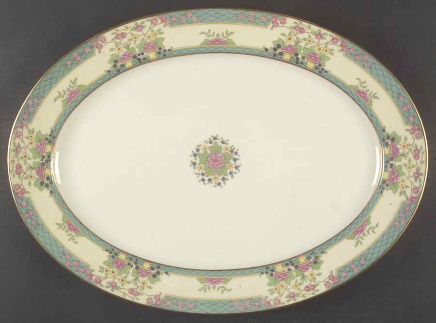 Monticello (Older Green) 16" Oval Serving Platter by Lenox-1