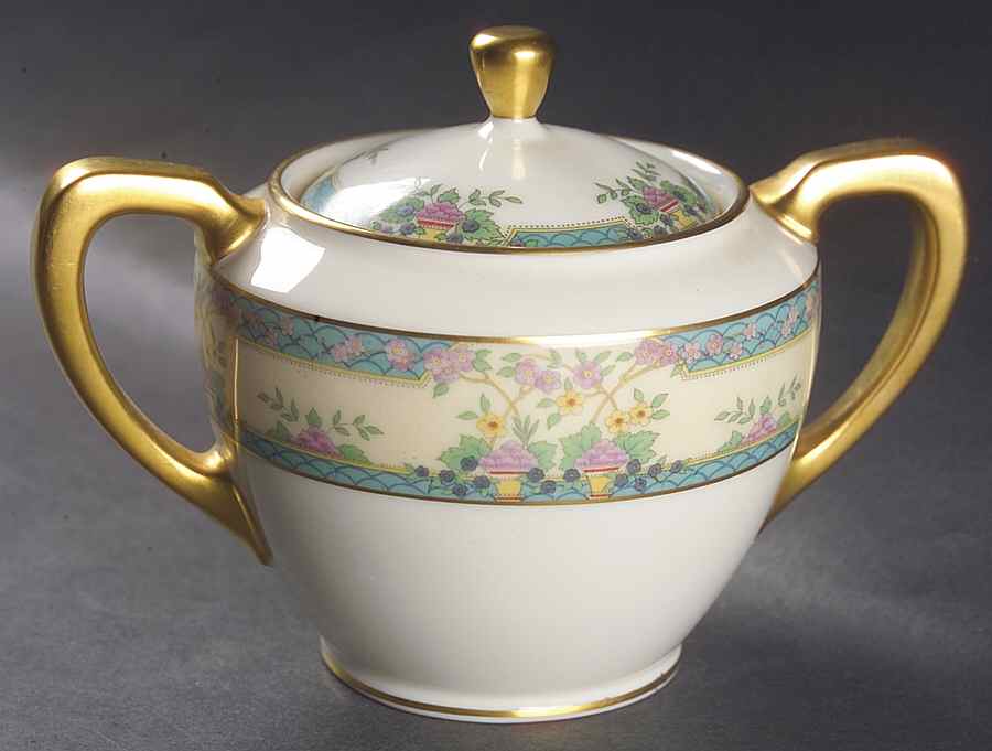 Monticello (Older Green) Shape 1962 Sugar Bowl & Lid by Lenox-1