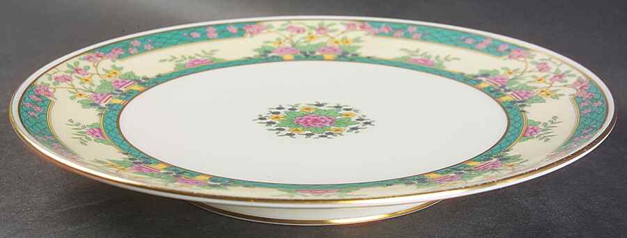 Monticello (Older Green) Footed Cake Plate by Lenox-1
