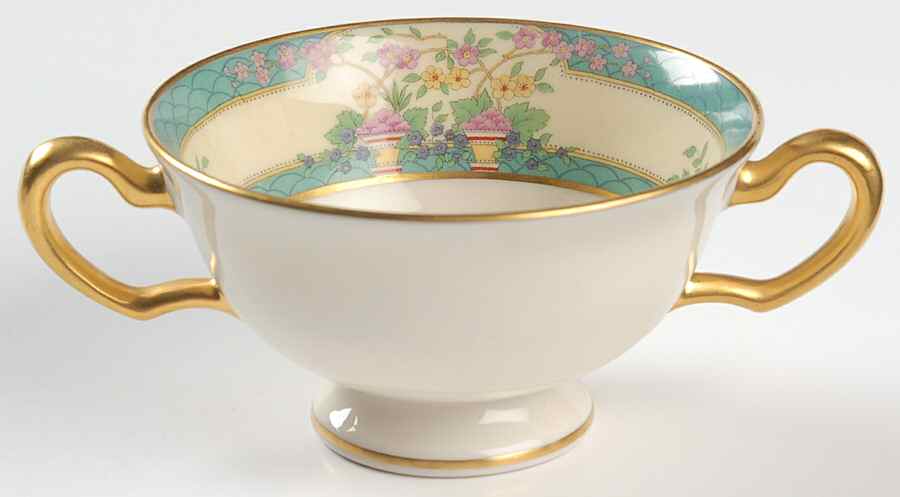 Monticello (Older Green) Footed Bouillon Cup by Lenox-1
