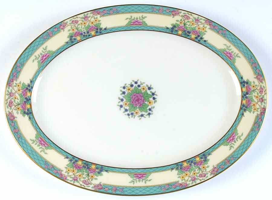 Monticello (Older Green) 13" Oval Serving Platter by Lenox-1
