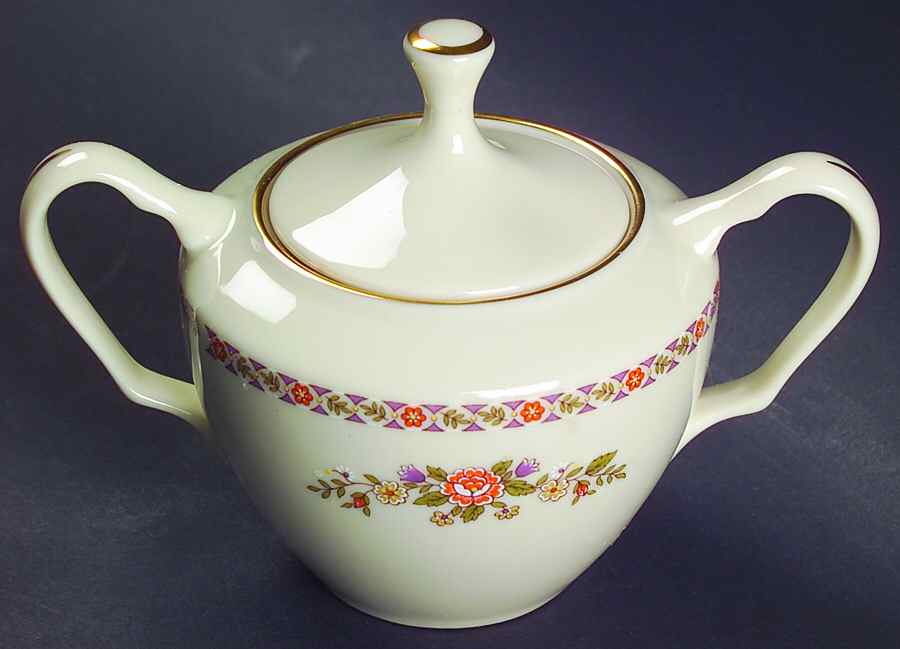Monticello Orange (Newer) Sugar Bowl & Lid by Lenox-1
