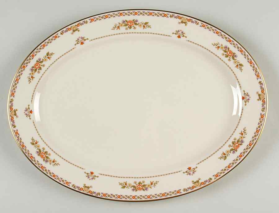 Monticello Orange (Newer) 13" Oval Serving Platter by Lenox-1