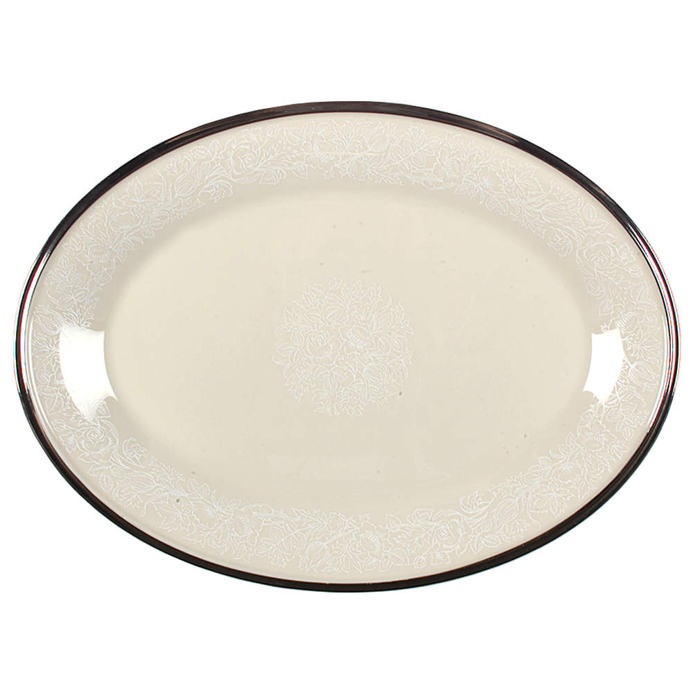 Moonspun 14" Oval Serving Platter by Lenox-1