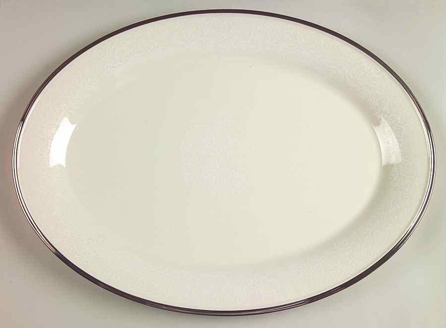 Moonspun 17" Oval Serving Platter by Lenox-1