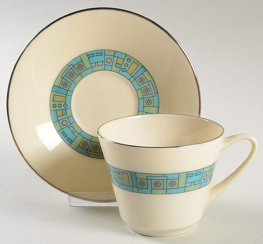 Modern Profile Flat Cup & Saucer Set by Lenox-1