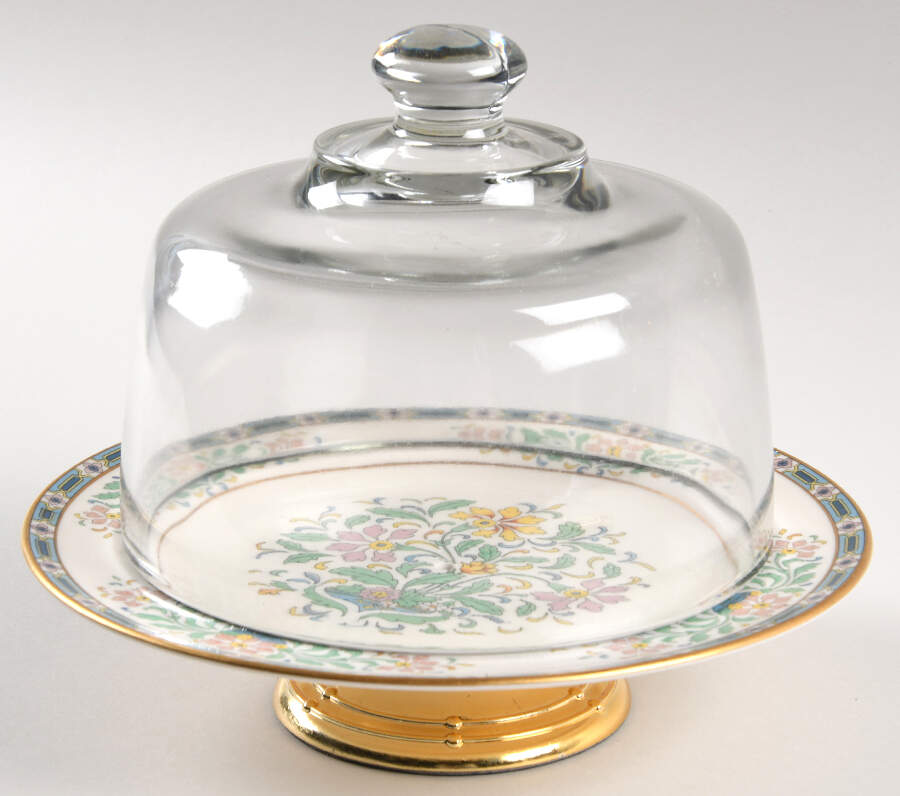 Mystic 6 1/2"-7 1/2" Footed Cheese Plate w/ Glass Dome HC by Lenox-1