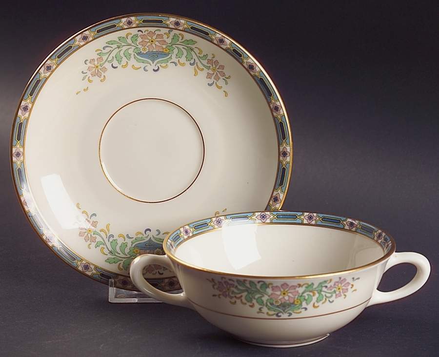 Mystic Flat Cream Soup Bowl & Saucer Set by Lenox-1
