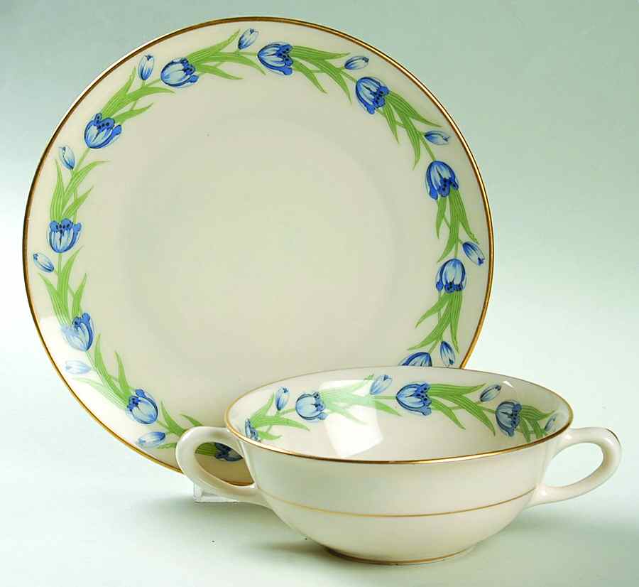 Natoma White Flat Cream Soup Bowl & Saucer Set by Lenox-1