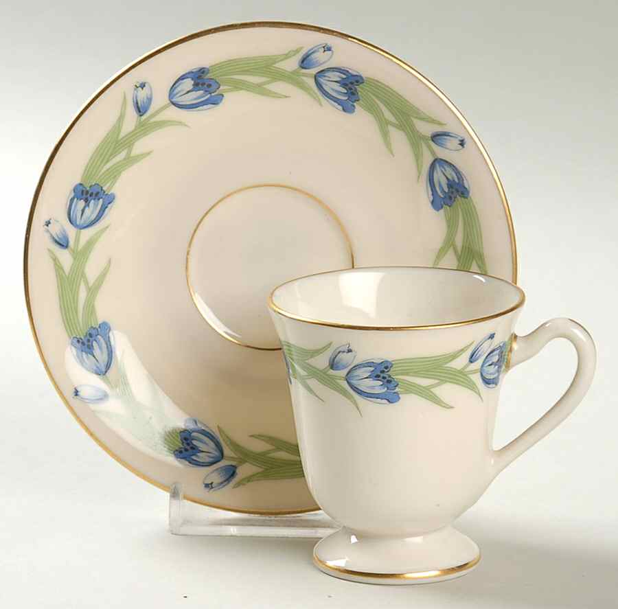 Natoma White Flat Demitasse Cup & Saucer Set by Lenox-1