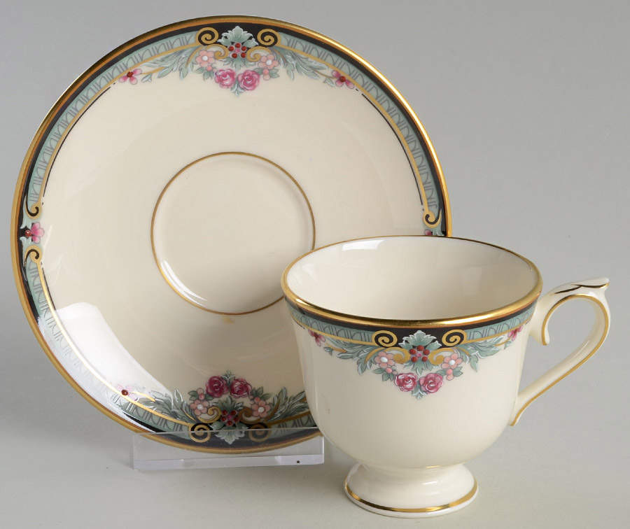 Newbury Square Footed Demitasse Cup & Saucer Set by Lenox-1