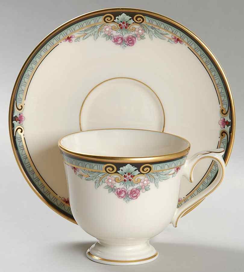 Newbury Square Footed Demitasse Cup & Saucer Set by Lenox-1