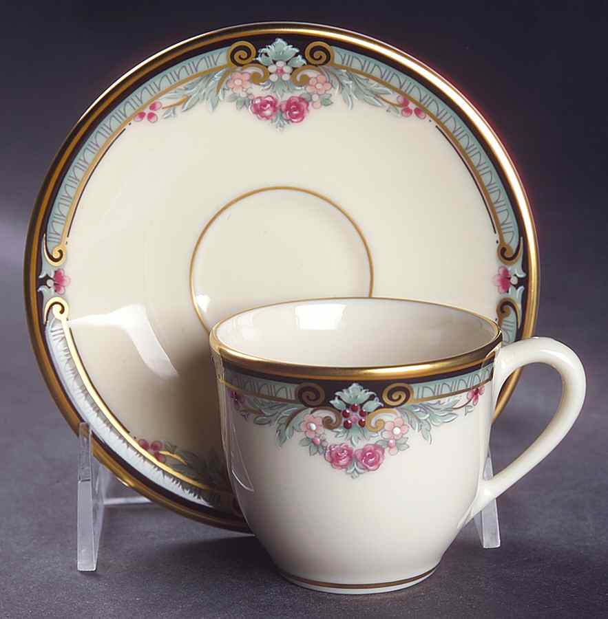 Newbury Square Flat Demi Cup & Saucer Set (1999 Shape) by Lenox-1