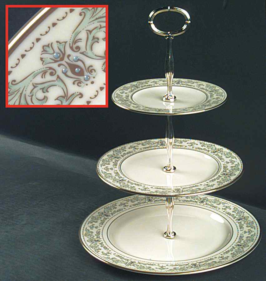 Noblesse 13 7/8"-14 1/4" 3-Tiered Serving Tray(DP,SP,BB) HC by Lenox-1