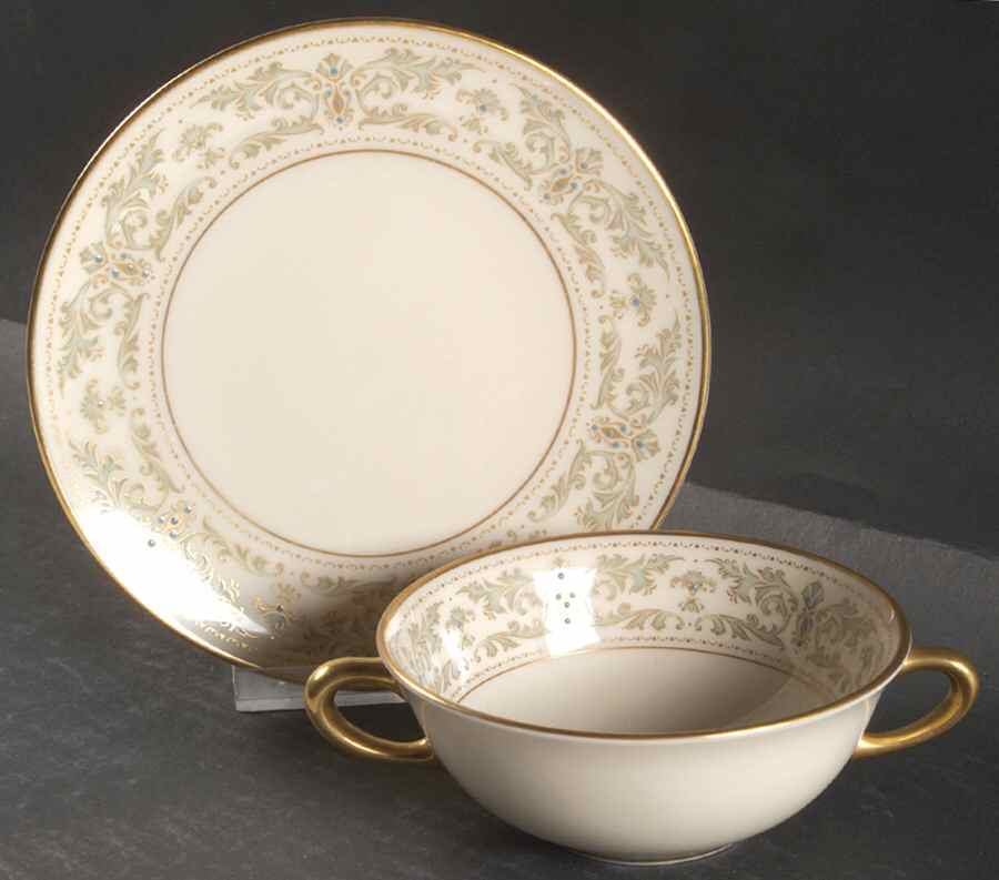Noblesse Flat Cream Soup Bowl & Saucer Set by Lenox-1