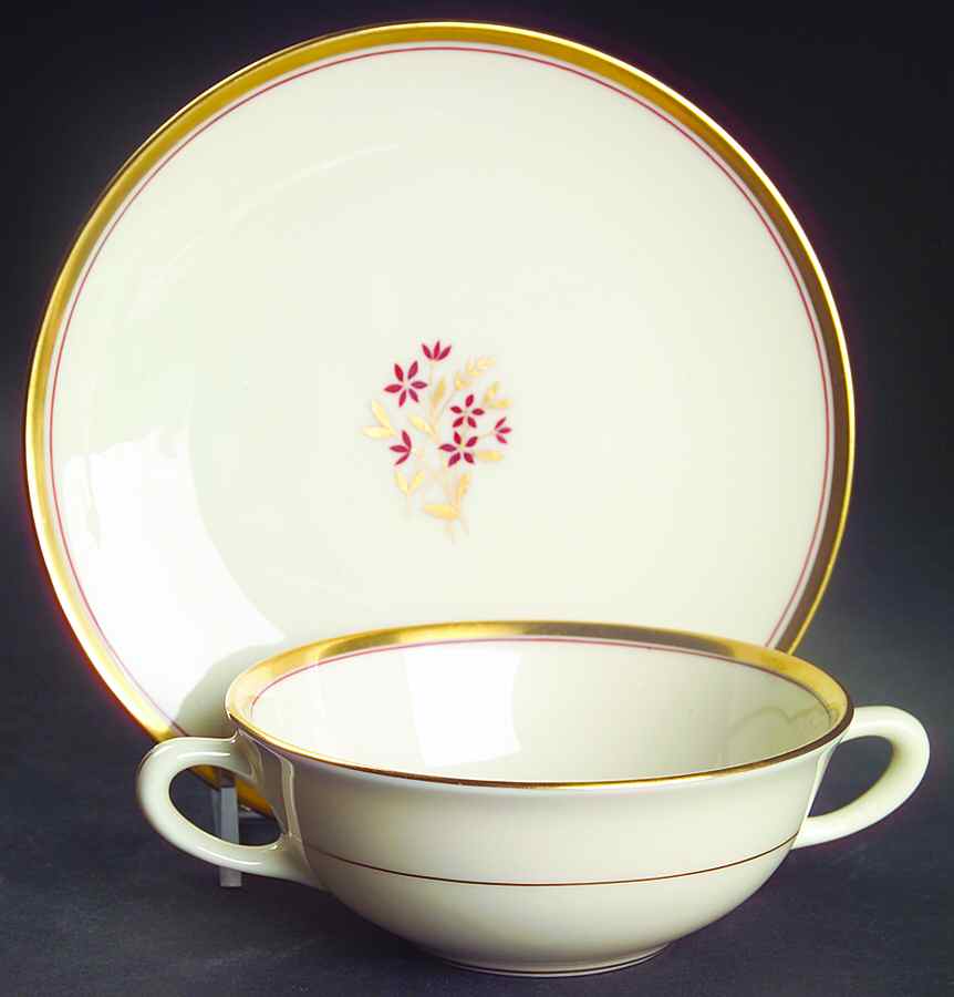 Nydia Flat Cream Soup Bowl & Saucer Set by Lenox-1