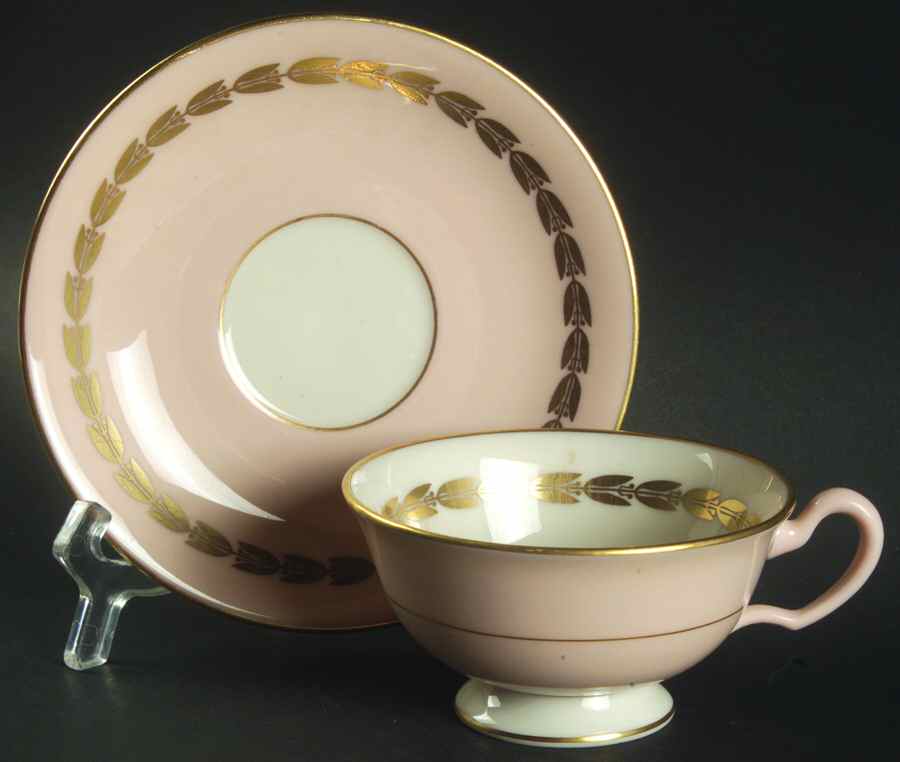 Sonata Pink Footed Cup & Saucer Set by Lenox-1