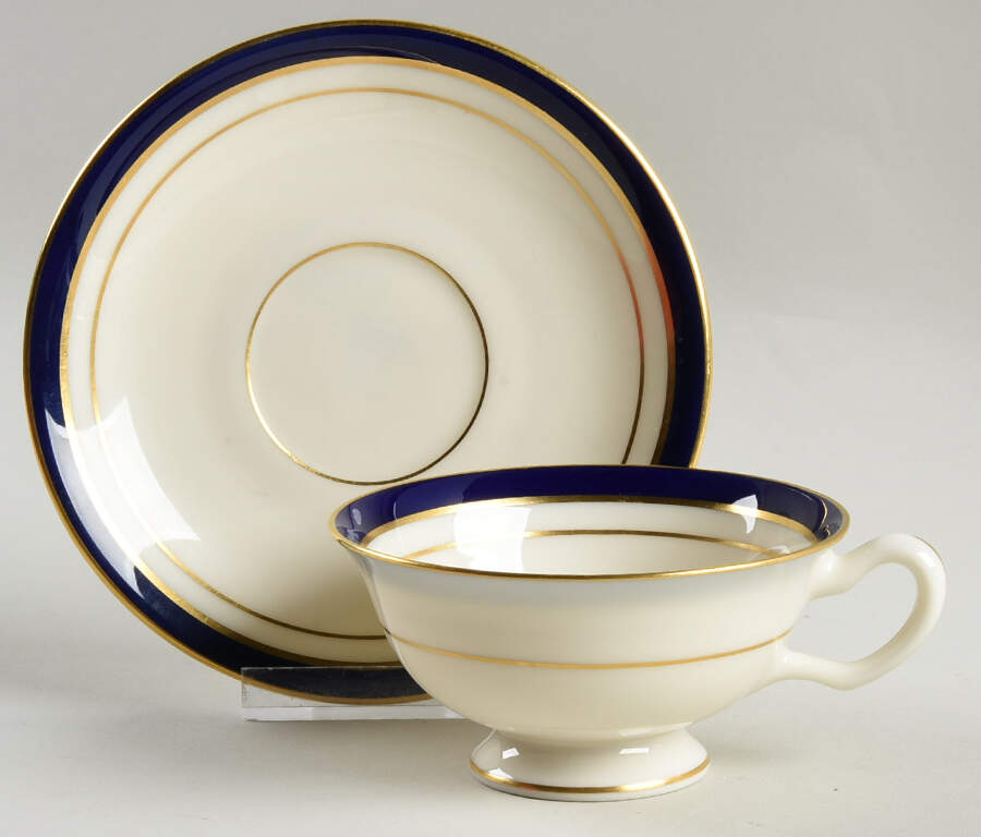 O410b Footed Cup & Saucer Set by Lenox-1