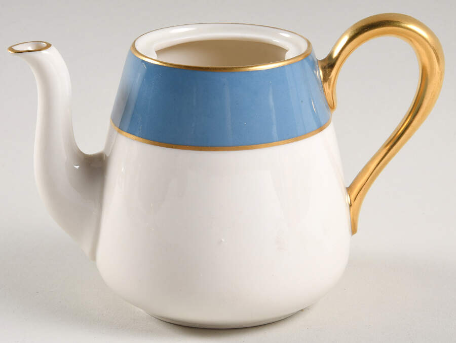 O46D Turquoise and Grey (Smooth) Individual Teapot No Lid by Lenox-1