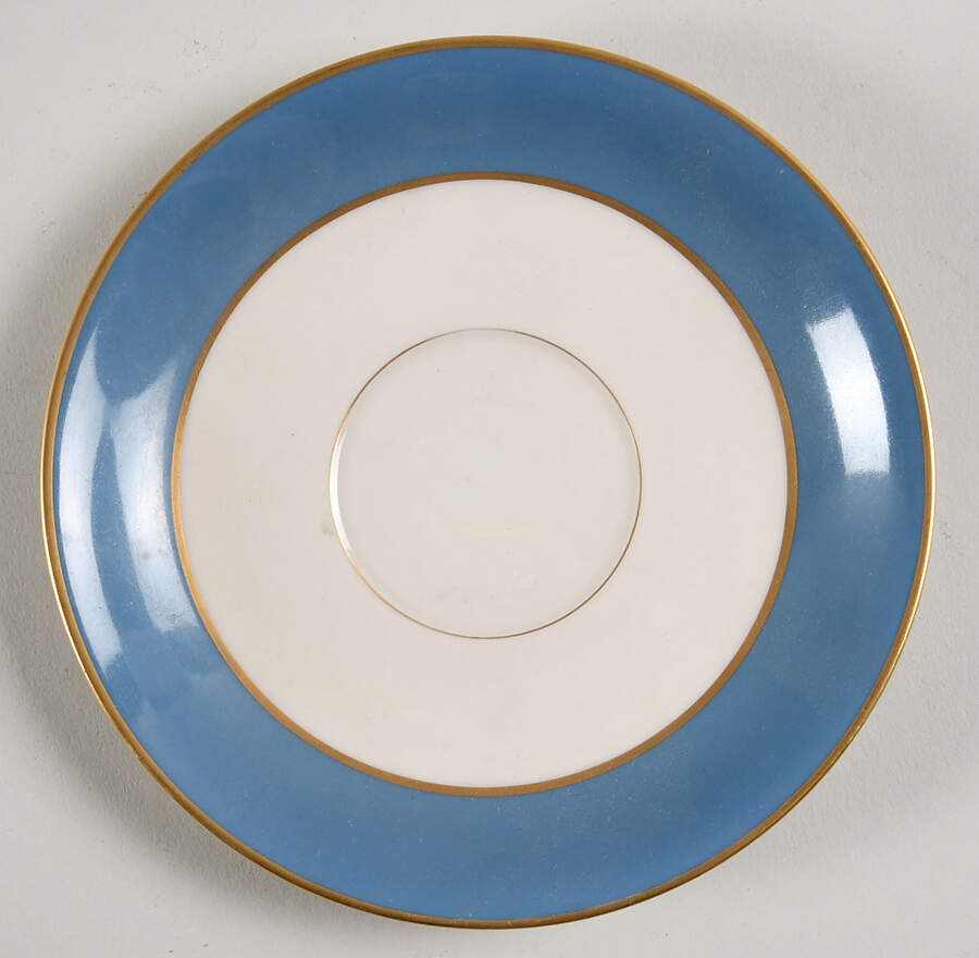 O46D Turquoise and Grey (Smooth) Saucer for Flat Cup by Lenox-1