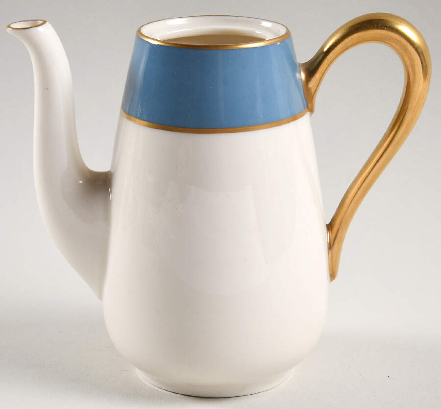O46D Turquoise and Grey (Smooth) Individual Coffee Pot No Lid by Lenox-1