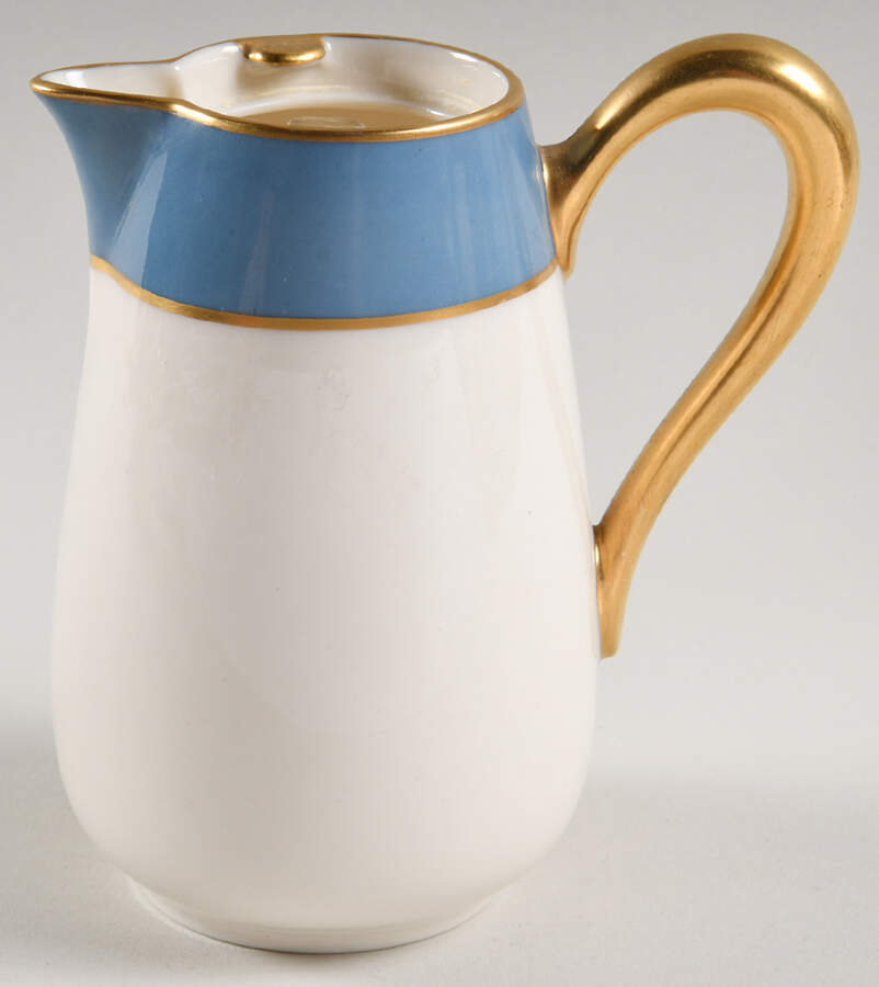 O46D Turquoise and Grey (Smooth) Hot Milk Pitcher No Lid by Lenox-1