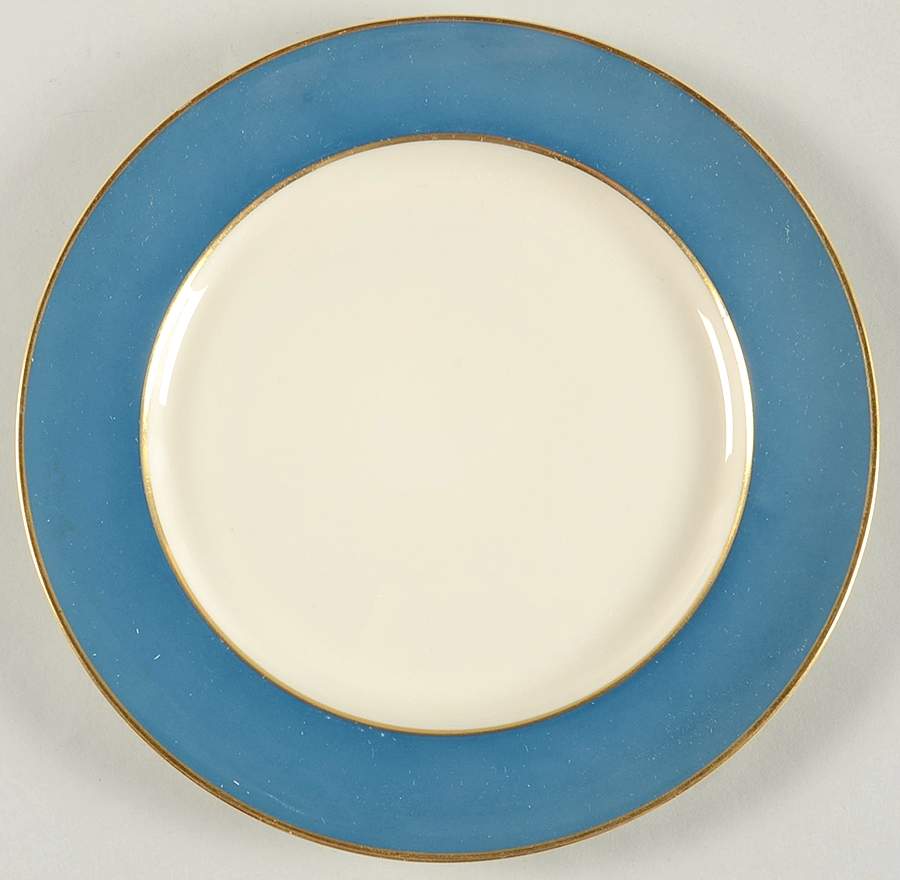 O46D Turquoise and Grey (Smooth) Salad Plate by Lenox-1
