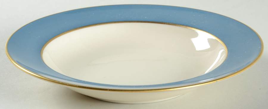 O46D Turquoise and Grey (Smooth) Rim Cereal Bowl by Lenox-1