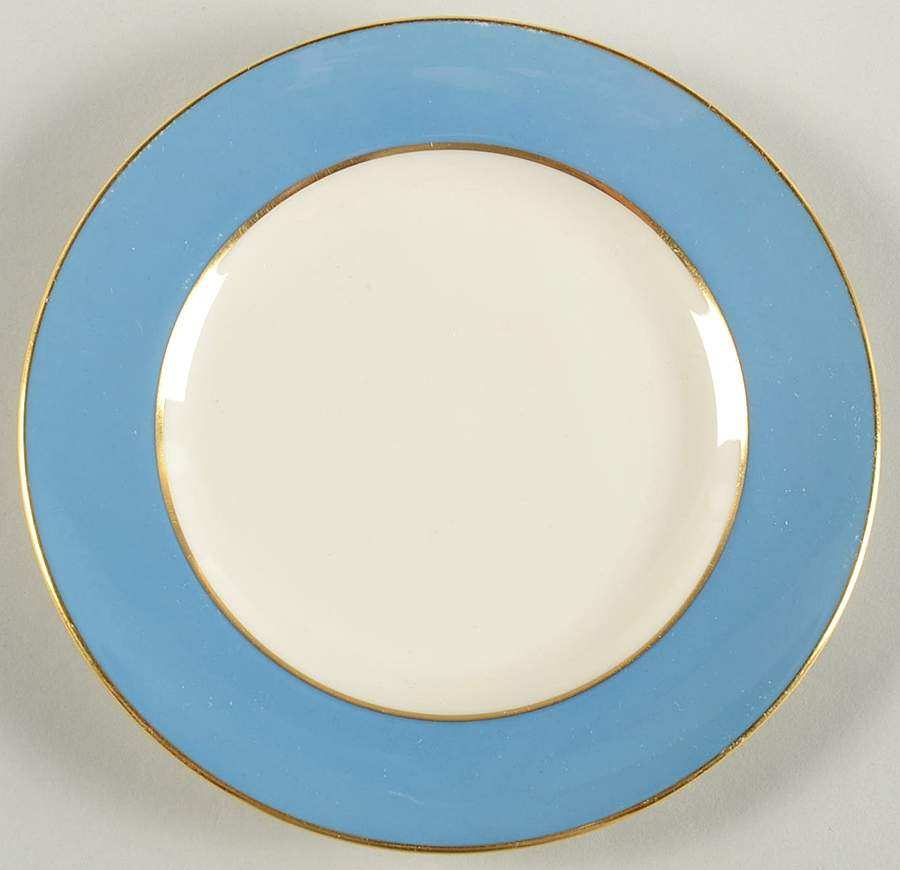 O46D Turquoise and Grey (Smooth) Bread & Butter Plate by Lenox-1