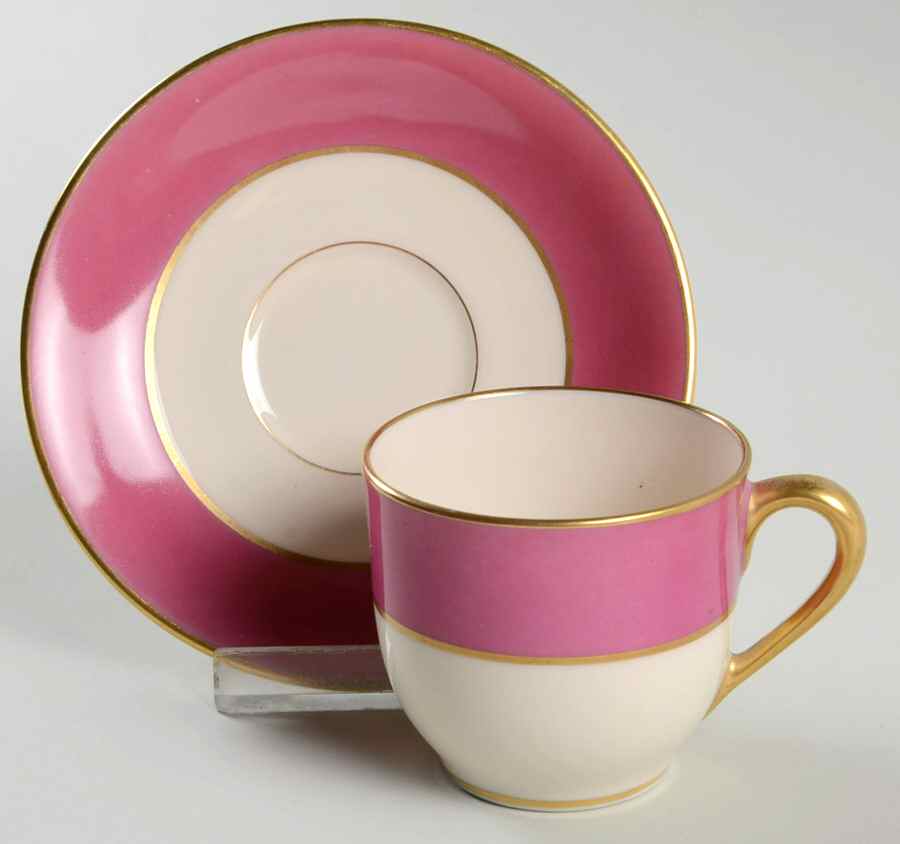 O46F Mauve Footed Demitasse Cup & Saucer Set by Lenox-1