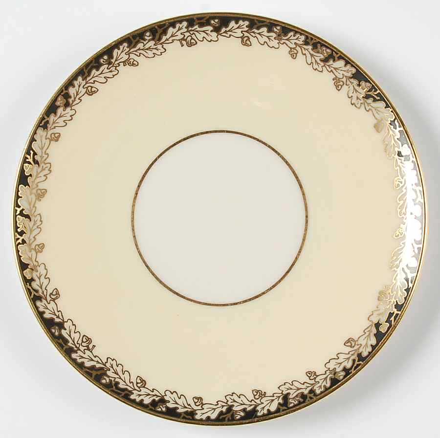 Oakleaf Black Cream Saucer for Cream Soup Bowl by Lenox-1