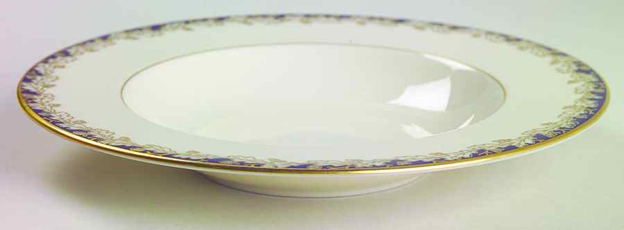 Oakleaf Cobalt Blue (All Cream) Rim Soup Bowl by Lenox-1