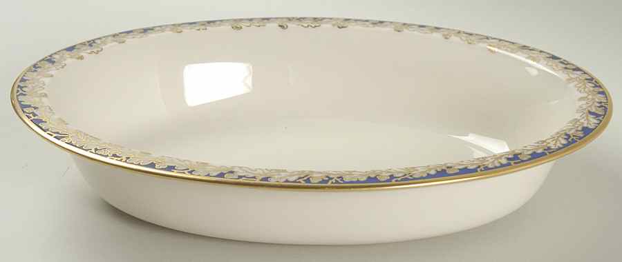 Oakleaf Cobalt Blue (All Cream) 9" Oval Vegetable Bowl by Lenox-1