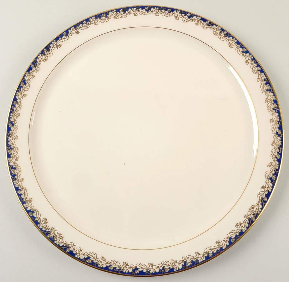 Oakleaf Cobalt Blue (All Cream) 12" Chop Plate (Round Platter) by Lenox-1