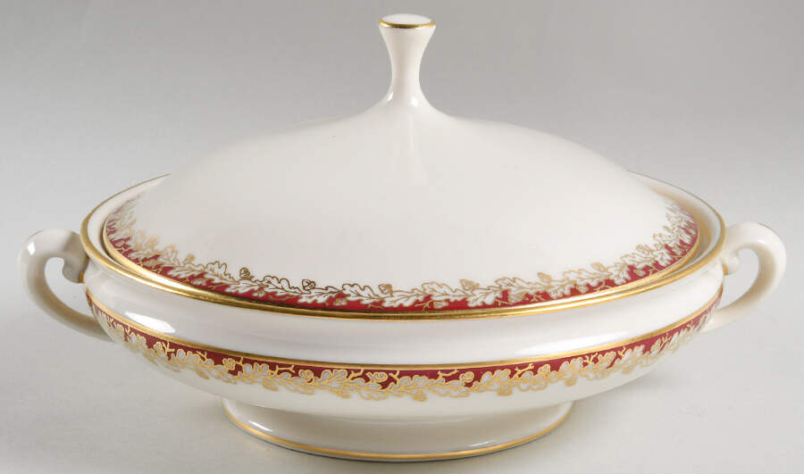 Oakleaf Maroon Round Covered Vegetable by Lenox-1