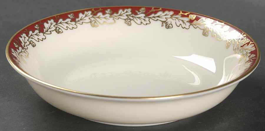 Oakleaf Maroon Fruit/Dessert (Sauce) Bowl by Lenox-1