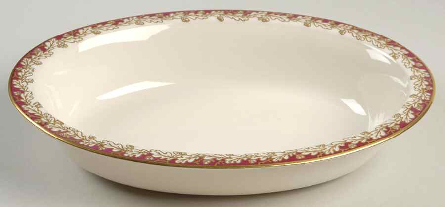 Oakleaf Maroon 9" Oval Vegetable Bowl by Lenox-1