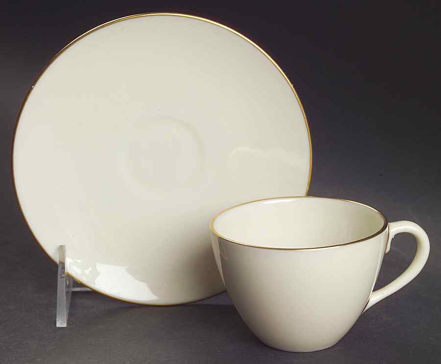 Olympia Gold Flat Demitasse Cup & Saucer Set by Lenox-1