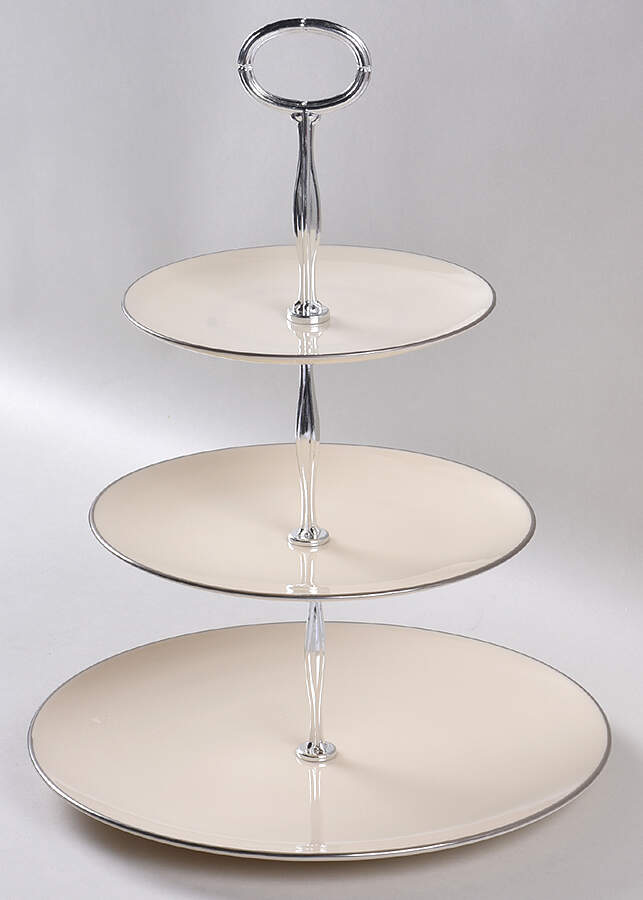 Olympia Platinum 13 7/8"-14 1/4" 3-Tiered Serving Tray(DP,SP,BB) HC by Lenox-1