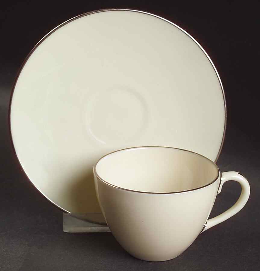 Olympia Platinum Flat Demitasse Cup & Saucer Set by Lenox-1