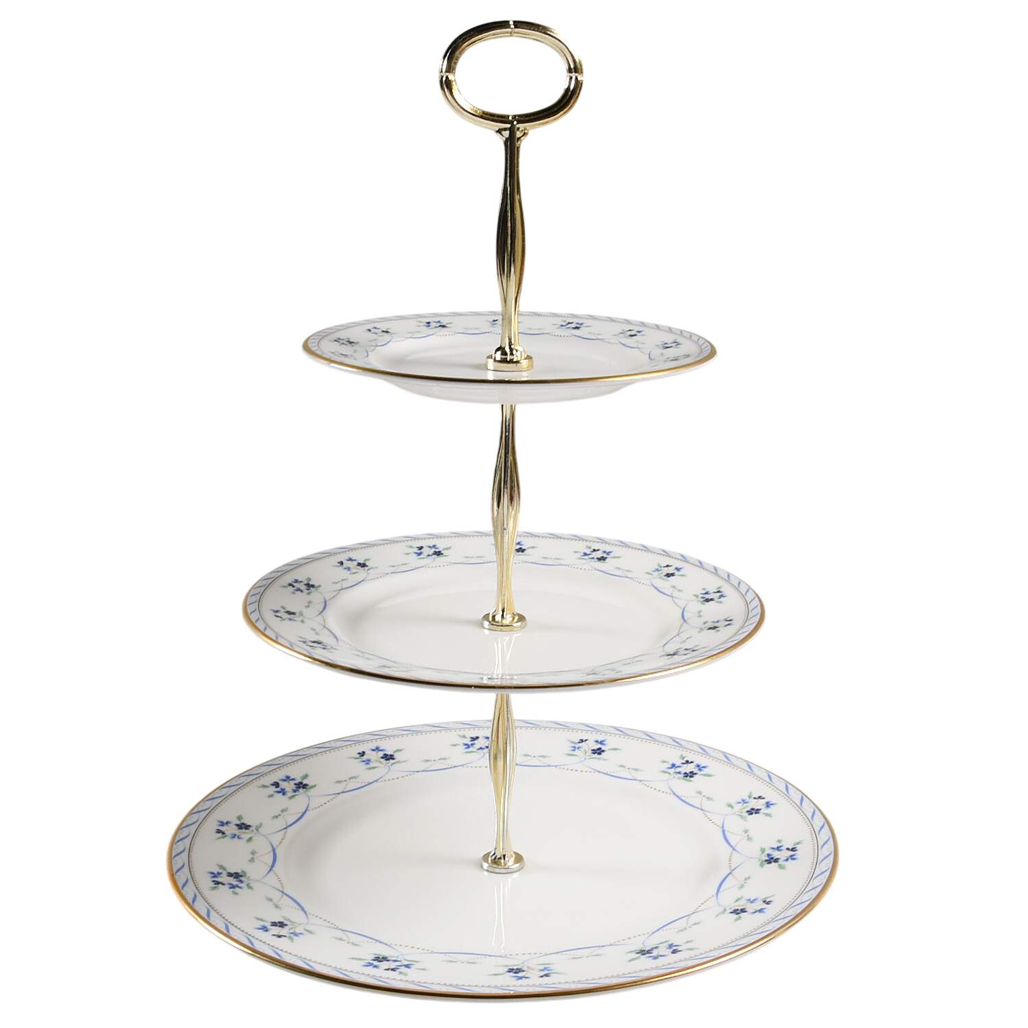 Orleans Blue 13 7/8"-14 1/4" 3-Tiered Serving Tray(DP,SP,BB) HC by Lenox-1