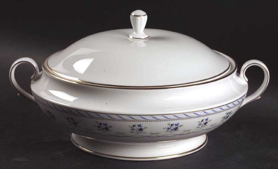 Orleans Blue Round Covered Vegetable by Lenox-1