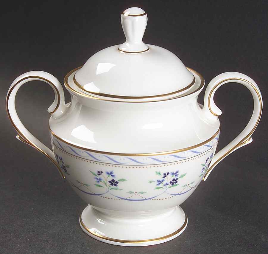 Orleans Blue Sugar Bowl & Lid by Lenox-1
